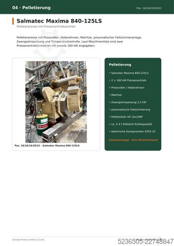 Pellet press Salmatec, Bruks, Rematec 
