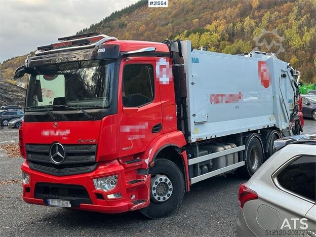 Garbage truck Mercedes-Benz Actros 2543 6x2 2-chamber compactor truck w/ JOAB