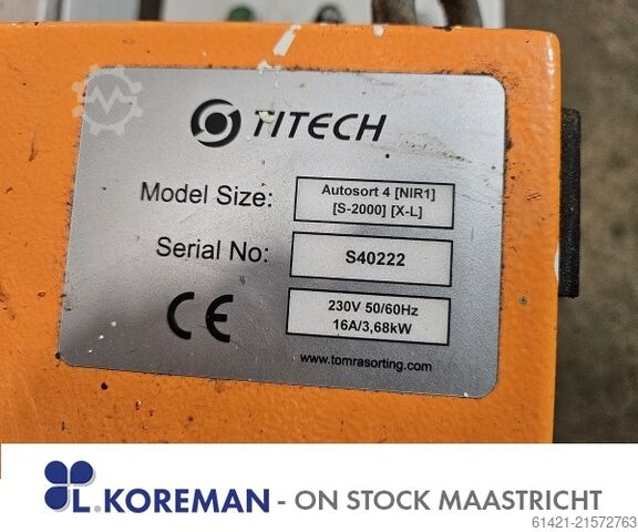 Optischer Separator Titech Tomra Titech Tomra Optical separator