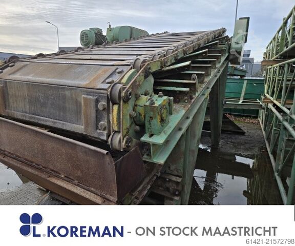 Stahlplattenband mit Trichter Svedala Svedala Steel Apron Conveyor with Hopper