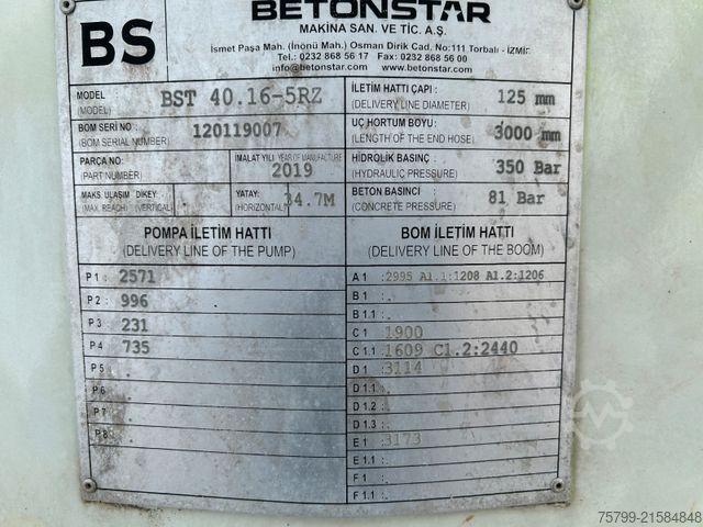 Betonpumpen-LKW MAN 26.420 TGS Betonstar 40.16-5RZ 5 Knick 40 Meter