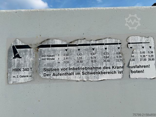 Autokran MERCEDES-BENZ 2632 HMK Dachdeckerkran 6x6