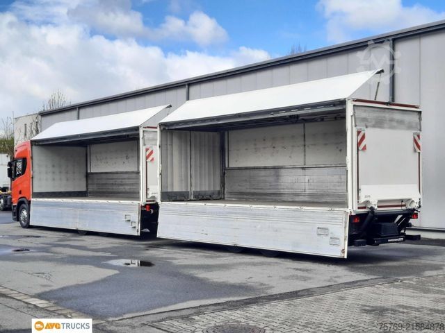 Box truck SCANIA R 410 Durchlade-Kofferzug 2xLBW Lenkachse Retard