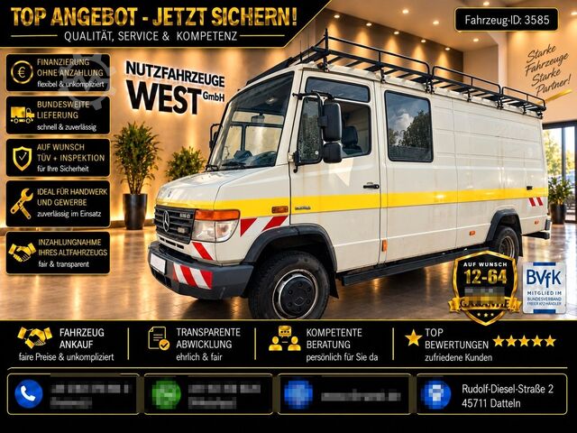 High top van MERCEDES-BENZ Vario 616/816 D DoKa Mixto Kasten*Klima*TÜV NEU*