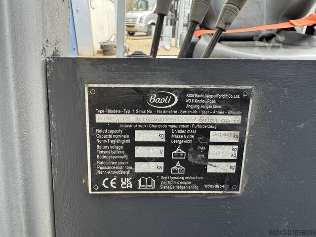 Elektrischer Container-Gabelstapler Baoli KBET15 VS-22732 BAOLI KBET15