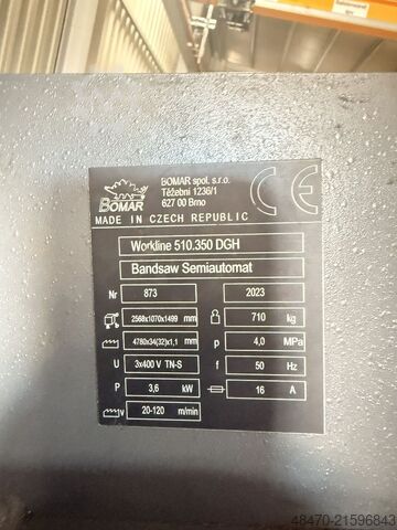 Bandsäge halbautomatisch BOMAR Workline 510.350 DGH