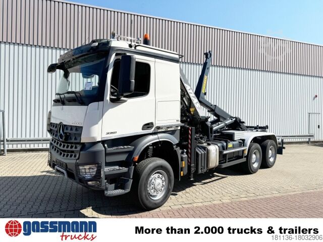 Abrollkipper Mercedes-Benz Arocs 3351 AK 6x6, Retarder, Navi, Grounder, Kran