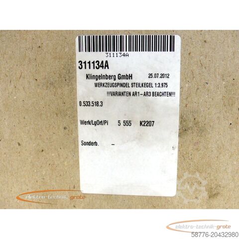 Component Klingelnberg Werkzeugspindel für  Verzahnungsmaschine - ! -