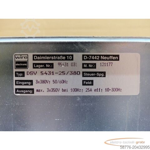 Component Wire electronic Wire Electronic DSV 5431-25 / 380 - DSV 5431-25/380