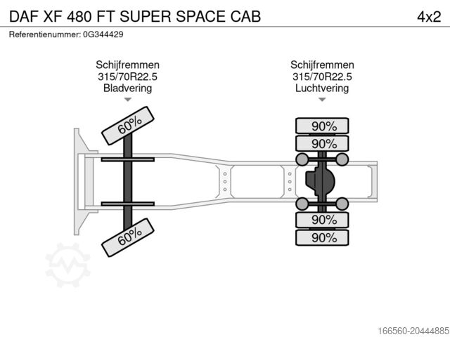 Standard-Traktor DAF XF 480 FT SUPER SPACE CAB