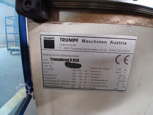 Abkantpresse TRUMPF TrumaBend V850