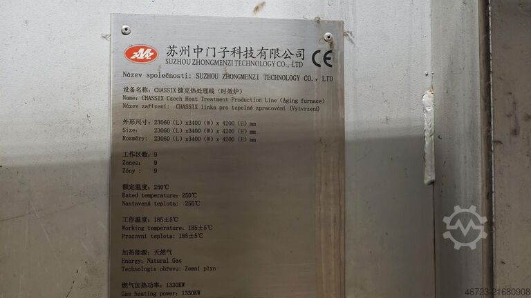 Heat Treatment Tunnel with Quenching Bat SUZHOU ZHONGMENZI TECHNOLOGY JKALT 1908