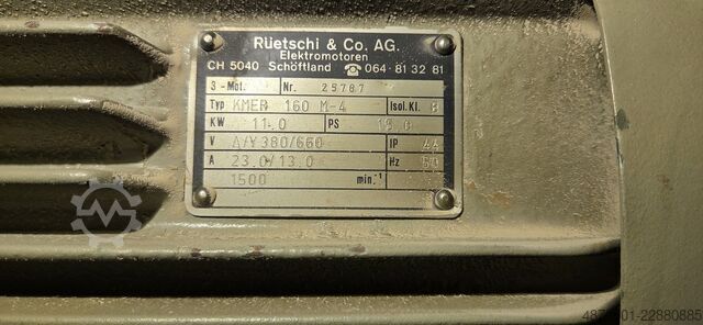 Industrie-Absaugventilator / Späne Rüetschi & Co. AG, Elektromotoren, CH-50 Typ: KMER 160 M-4