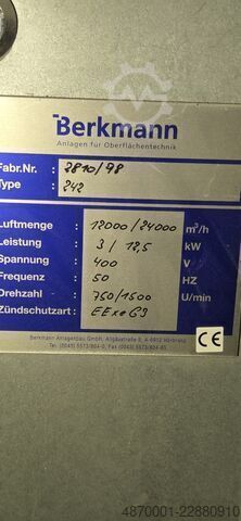 Industrie-Lackieranlage / Spritzkabine BERKMANN Industrie-Lackieranlage / Sprit 2870/98 (gemäss Typenschild)