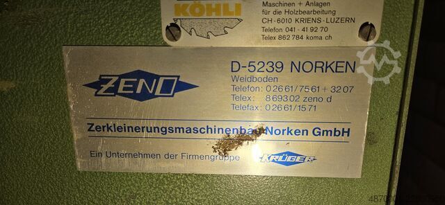 Industrial residual wood shredder ZENO Zerkleinerungsmaschinenbau Norken G ZTLL 800 × 1000