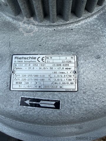 RIETSCHLE CEV 3718 – side channel blower RIETSCHLE CEV 3718 – dmuchawa bocznokanałowa RIETSCHLE CEV 3718 – dmuchawa bocznokanałowa