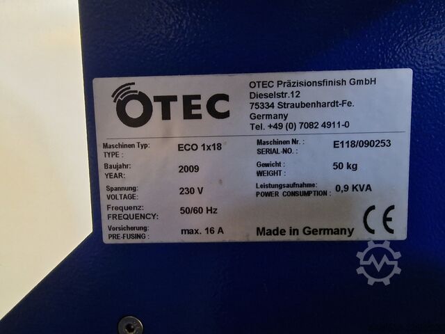 FINE POLISHING MACHINE OTEC ECO 1X18