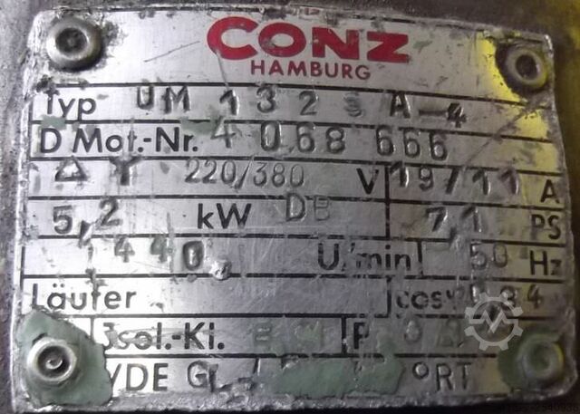 Electric motor 5.2 kW 1440 Rpm Conz UM132SA-4