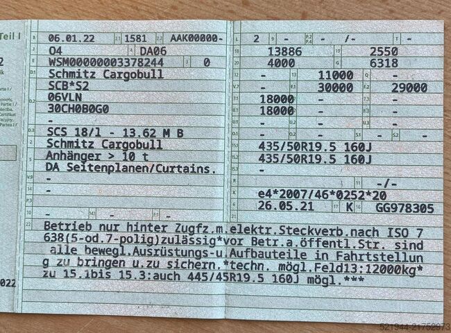 Open semitrailer with tarp Schmitz Cargobull SCB S2 SCS 18/1-13.62 Curtainsider