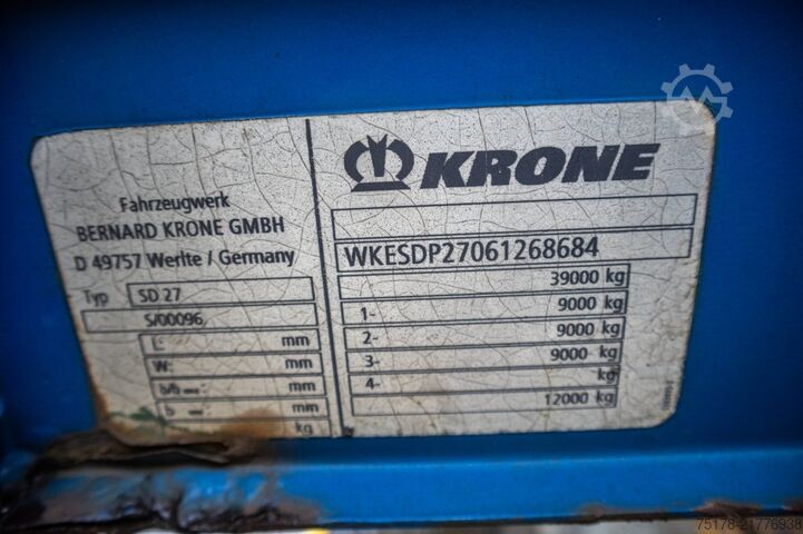 Open body KRONE SD27-PLATEAU-39000 KG MTM