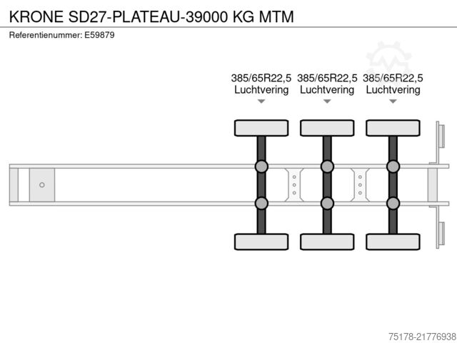 Open body KRONE SD27-PLATEAU-39000 KG MTM