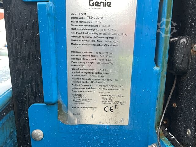 Trailer-Mounted Boom Lift Genie TZ34 (12m)