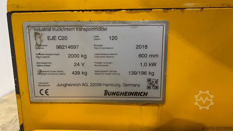 Manueller Hubwagen Jungheinrich EJE C20