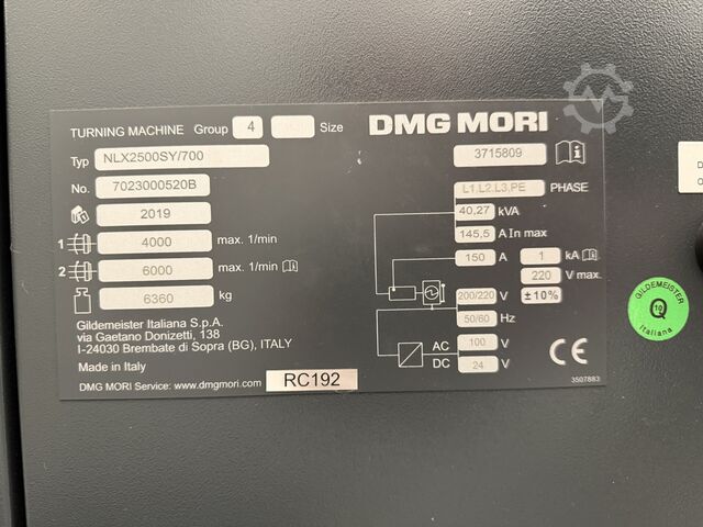 CNC turning and milling center DMG Mori NLX 2500/700