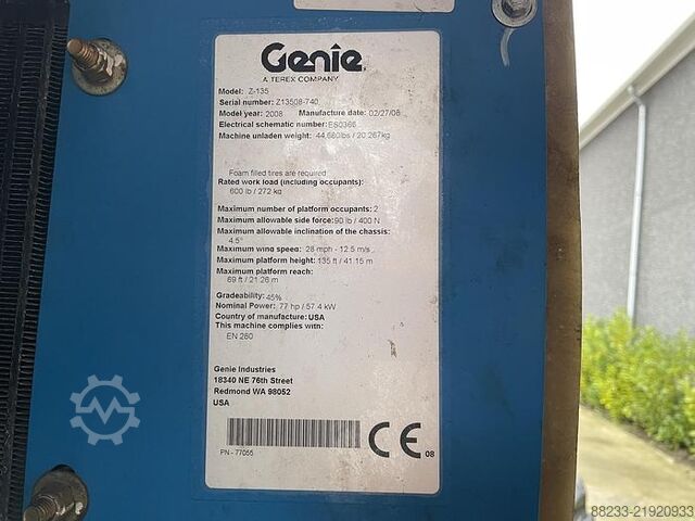 Articulated boom lift Genie Z135-70