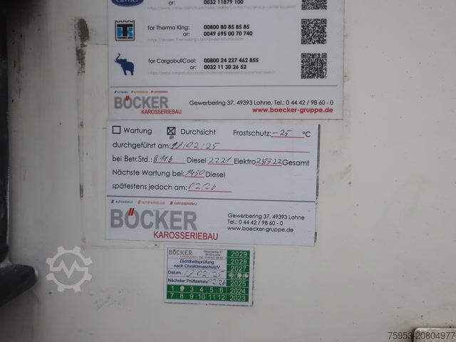 Kühlauflieger Schmitz Cargobull SKO 20 TK-Koffer Lenkachse Carrier Maxima 1300