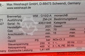 Gas burner Weishaupt WM-G10/2-A /// 630 kw Weishaupt WM-G10 /// 630kw