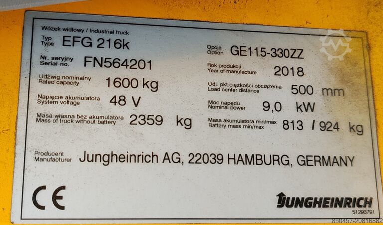 Elektrisch – 3 Räder Jungheinrich EFG 216k Li-ion