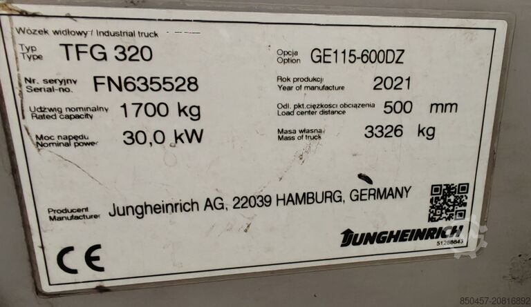 LPG-Gabelstapler Jungheinrich TFG320