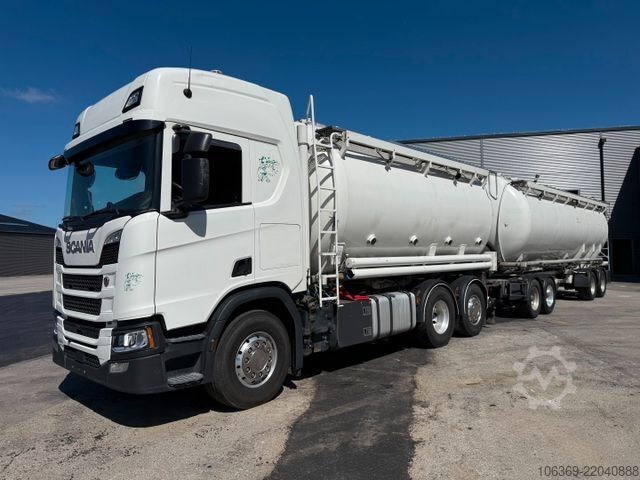 Tanker truck SCANIA R500 NGS 6x2 26 m3 Silo + HMK Bilcon Silotrailer