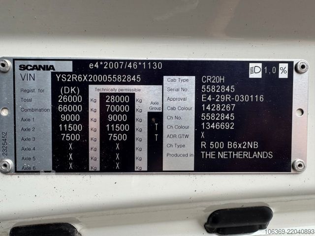 Tanker truck SCANIA R500 NGS CR20H 6x2 26 m3 Silo