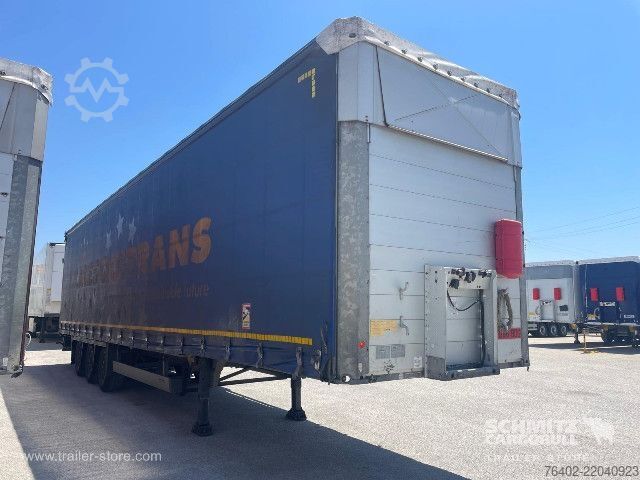 Open semitrailer with tarp Schmitz Cargobull Semitrailer Curtainsider Mega