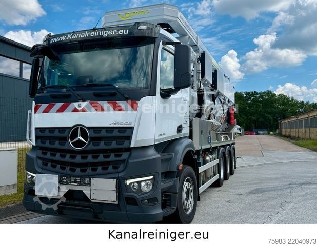 Vacuum tank truck MERCEDES-BENZ AROCS 3545 L 8x4 BL - Kroll ADR Sauger WRP