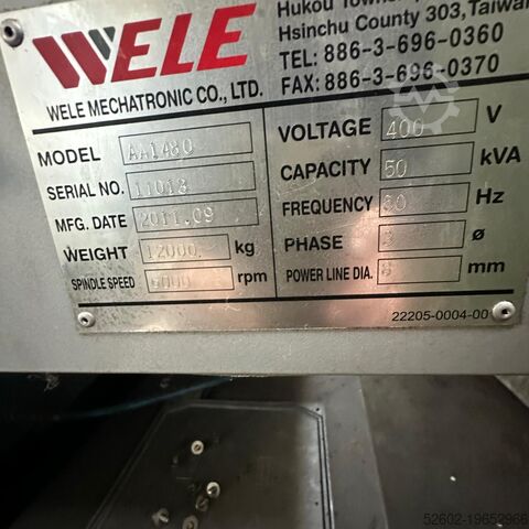 Vertical machining center WELE AA1480#50