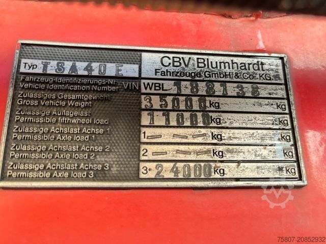 Tankauflieger Blumhardt Chemietank ABS Luftfederung