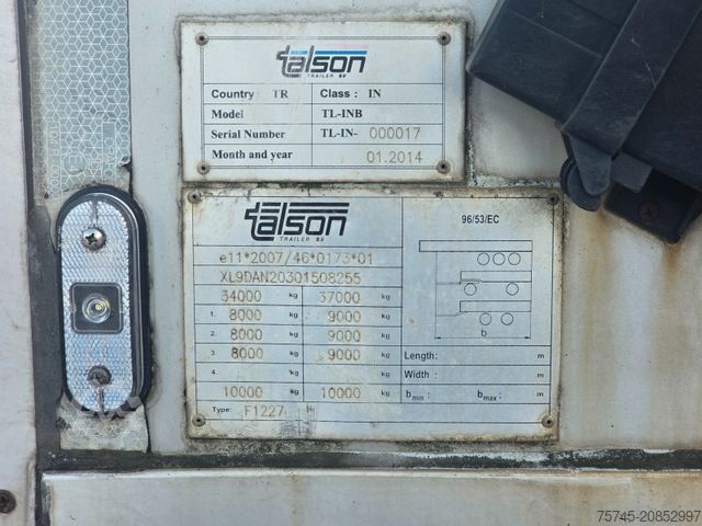 Kühlauflieger TALSON F1227 * THERMOKING SLXe 400 * MEGA *