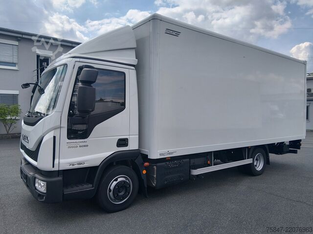 LKW mit Kofferaufbau Iveco EuroCargo ML 75 E 19/P LBW Rückfahrkamer