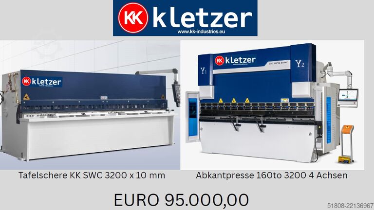 CNC press brakes KK Kletzer Schwingschnitt-Tafelschere SWC 3200 x 10 mm & CNC