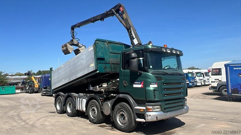 Tipper with crane Scania G 380 (EURO 5 / BIG HUB / STEEL SUSP. / HMF 164...