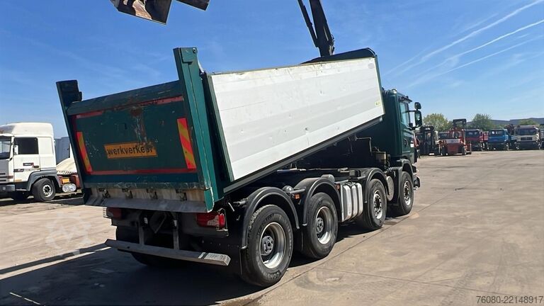Tipper with crane Scania G 380 (EURO 5 / BIG HUB / STEEL SUSP. / HMF 164...