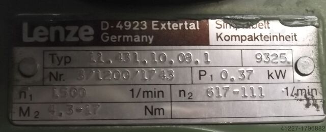 Regelbarer Getriebemotor 0,37 kW 111-617 U/min Lenze ATB 11.431.10.08.1