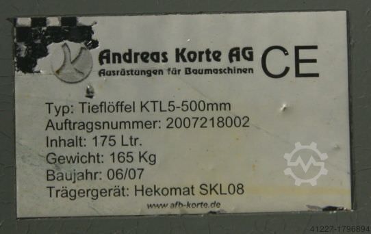 Baggerlöffel 50 cm KORTE KTL5-500