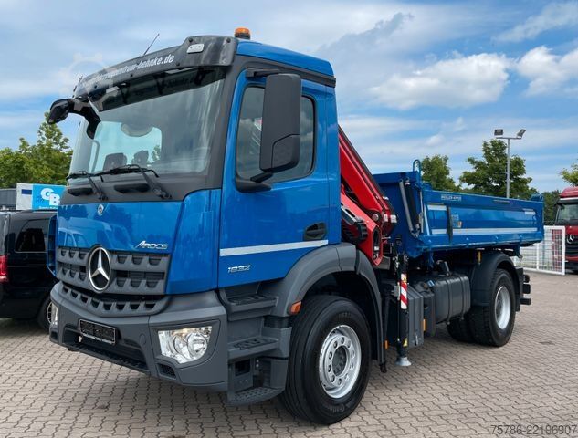 Tipper truck MERCEDES-BENZ Arocs 1832/ Fassi F 120+Funk/ 2xAHK/ AC/ Org. KM
