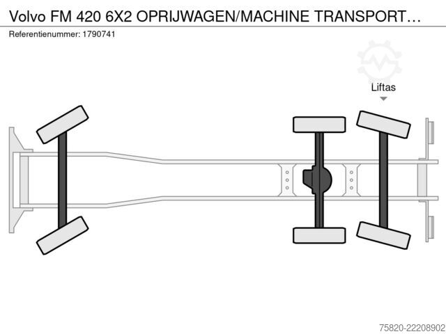 Car carrier van Volvo FM 420 6X2 OPRIJWAGEN/MACHINE TRANSPORTER/PLATEAU/