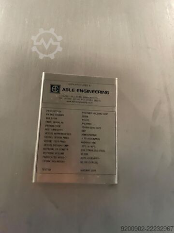 35000L Stainless Steel Holding Tank Able Engineering 