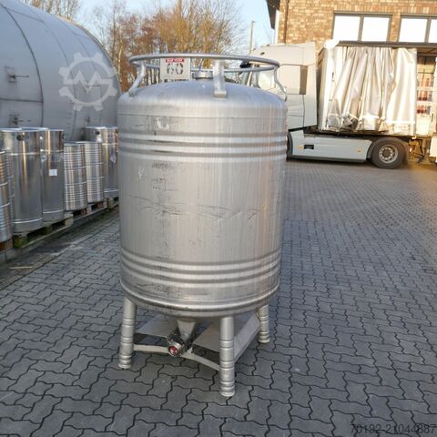1000 Liter aseptischer druckfester Rundcontainer aus V2A eurocont B0103